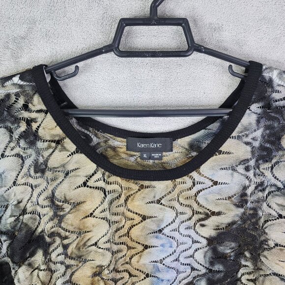 Women's Karen Kane Top Blouse Abstract Patterned Batwing Sleeve Size XL - Picture 4 of 9